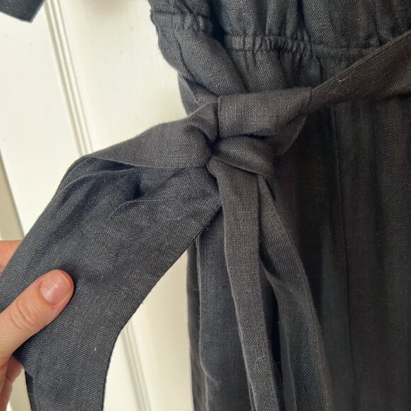 Handmade in Ukraine linen black jumpsuit - Picture 7 of 7